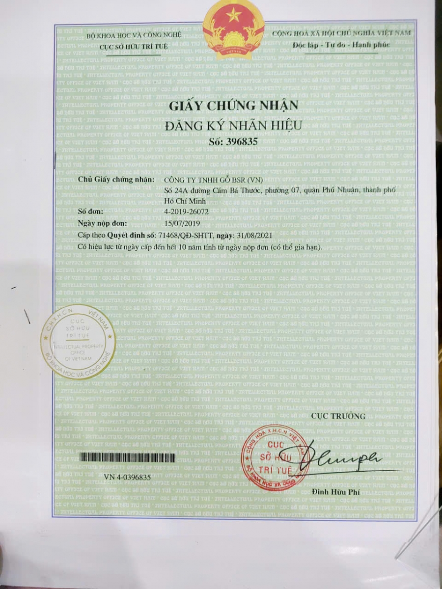 NHÃN HIỆU BSR CỦA CÔNG TY TNHH GỖ BSR