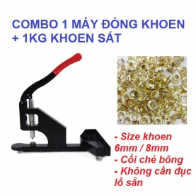 Máy đóng khoen túi giấy + 1kg khoen 5mm / 6mm / 8mm Sắt