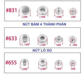 Nút lò xo (nút bóp) 10mm, 12mm, 15mm SẮT
